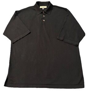 Tommy Bahama Silk Blend Polo Shirt Mens XL Black Golf Business Casual Office